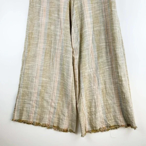 Free People Moonlight Pull On Pants Women’s Size Large Palazzo Pants Linen Blend - Picture 3 of 7